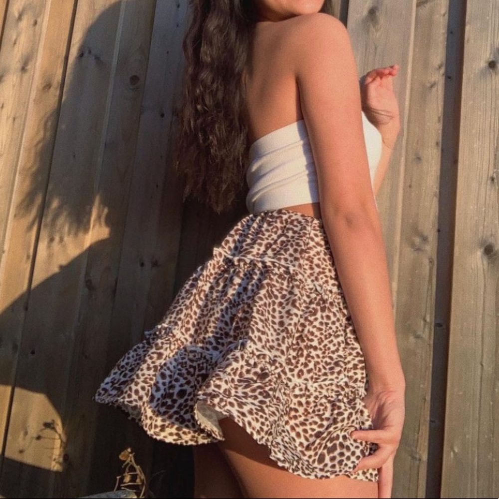 Small Leopard Print Mini Skirt